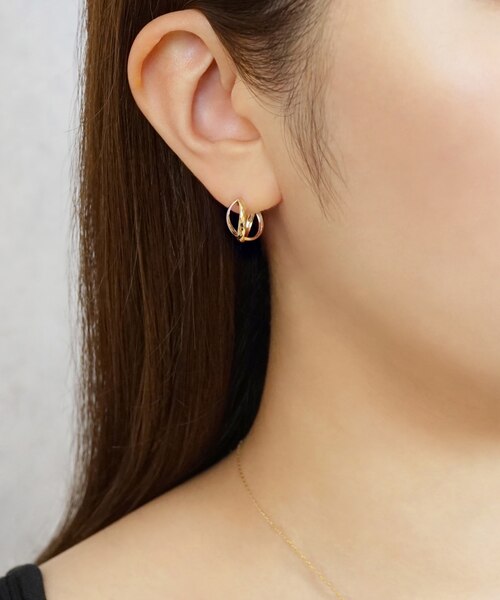 【専用です】K18 (YG / WG) コンビ フープピアス K18/K10 ヒシカットミックス コンビフープピアス｜テイクアップの通販