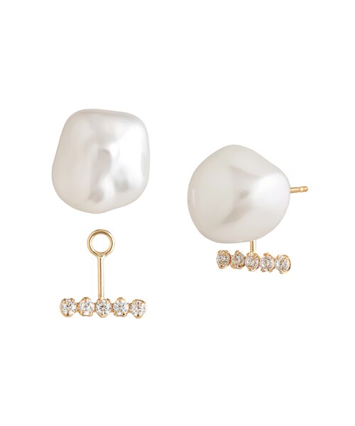 ユッコ　　　　　K 10 パール　ピアス 楽天市場】K10YG シードパール ボディピアス（軟骨ピアス）アウター