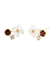 K18・K10 ホワイトシェル フラワー ワンポイントピアス( YG)