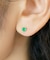 [ セカンドピアス]Pt グリーンメノウピアス(4mm)