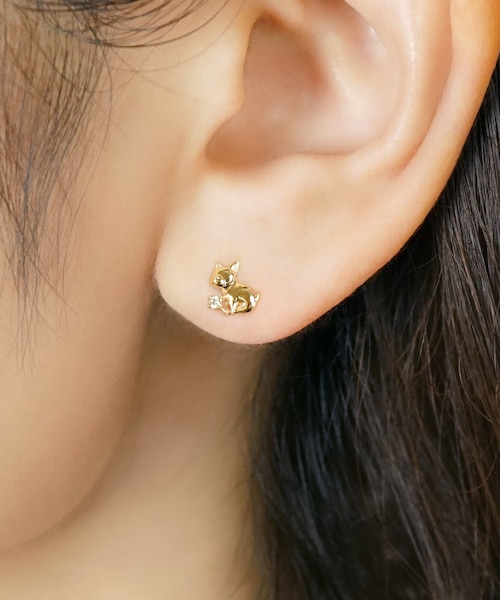 Solo Pierce】K18・K10 フレンチブルドッグ ハーフピアス｜テイク
