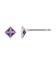 [ セカンドピアス]Ptアメジスト スクエアカットピアス