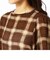 チェック柄6分袖ブラウス