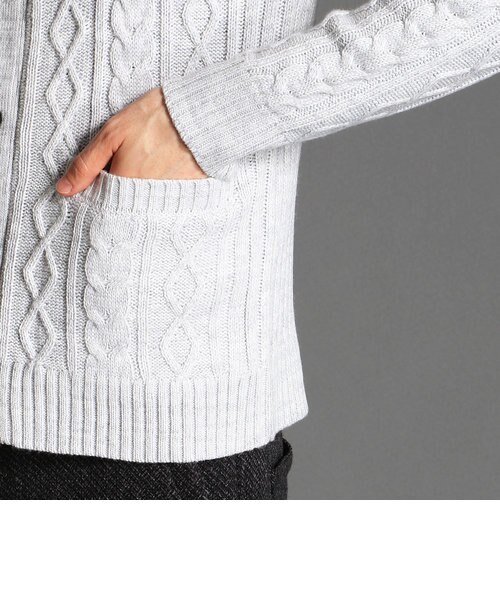 アラン柄スタンドニットカーディガン｜ニコルの通販｜&mall（アンド