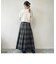 先染めチェックロングプリーツスカート