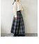 先染めチェックロングプリーツスカート
