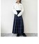 先染めチェックロングプリーツスカート