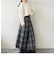 先染めチェックロングプリーツスカート