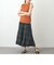 柄デシン ウエストリブ フレアスカート
