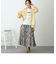 柄デシン ウエストリブ フレアスカート