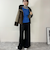 ネックレス付きバイカラースクエアハイネックニット