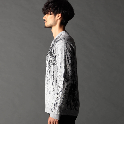 バーク風ジャカード Vネックプルオーバーニット｜ニコルの通販