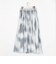【WALDO】ウエストゴムムラ染め光沢プリントギャザーフレアースカート