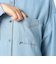 袖リブ 刺繍デニムシャツ