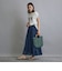 シアーデニムプリーツスカート