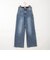 ダブルポケット風加工入りワイドデニムパンツ