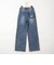 ダブルポケット風加工入りワイドデニムパンツ