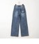 ダブルポケット風加工入りワイドデニムパンツ