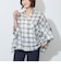 7分袖オンブレーチェックビッグシャツ