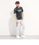 ハケメ×ロゴ柄半袖Tシャツ