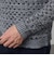 引き揃えブロックジャカードクルーネックニット