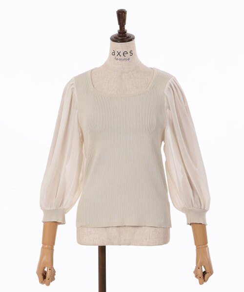 FOXEY シフォンスリーブニット \"Chiffon Shade\" FOXEY BOUTIQUE フォクシーブティック ニット セーター Knit Top