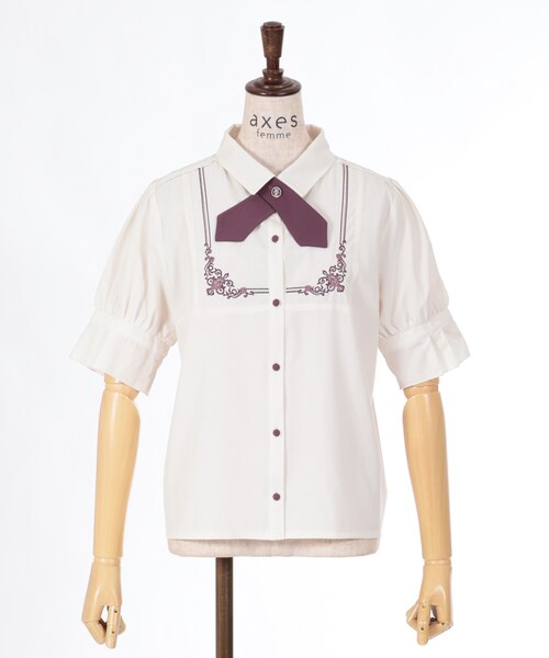 ★未使用★axes femme BOOK刺繍入りブラウス ステラ刺繍ブラウス | レディース服・レディースファッション