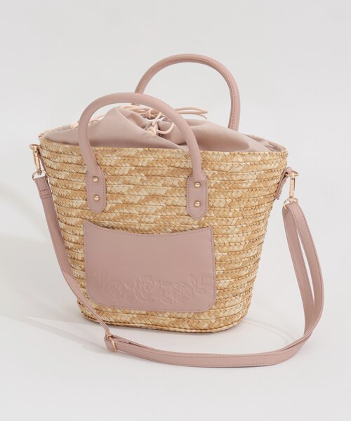 バラ型押しポケットかごバッグ｜アクシーズファム アウトレット