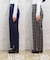 裾釦起毛チェックワイドパンツ