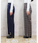 裾釦起毛チェックワイドパンツ