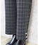 裾釦起毛チェックワイドパンツ