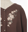 ローズ刺繍ニットポンチョ