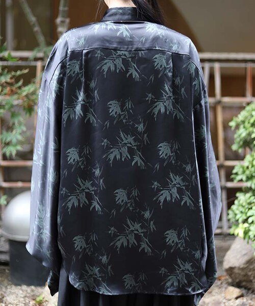 竹林ラメプリント和袖シャツ｜アクシーズファム アウトレットの 