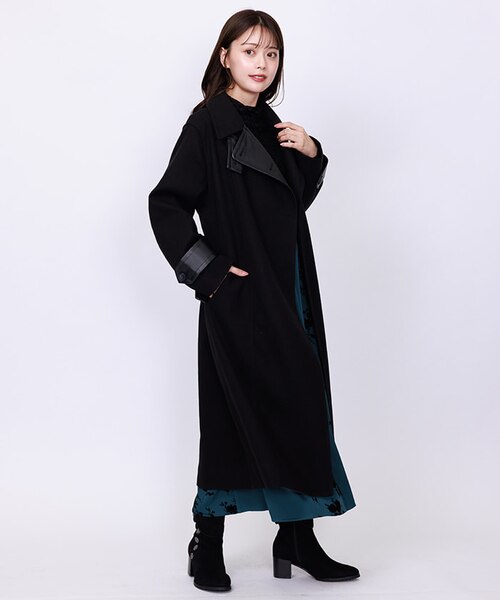 異素材切替ロングコート｜アクシーズファム アウトレットの