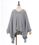 花刺繍イレヘムニットポンチョ
