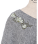 花刺繍イレヘムニットポンチョ