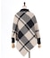 大判チェック柄ニットポンチョ