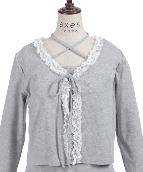 レースカーディガン×クロスキャミ｜アクシーズファム アウトレットの