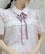 花柄フリルシアーブラウス