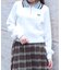 レース×バイカラーニットポロ