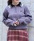 レース×バイカラーニットポロ