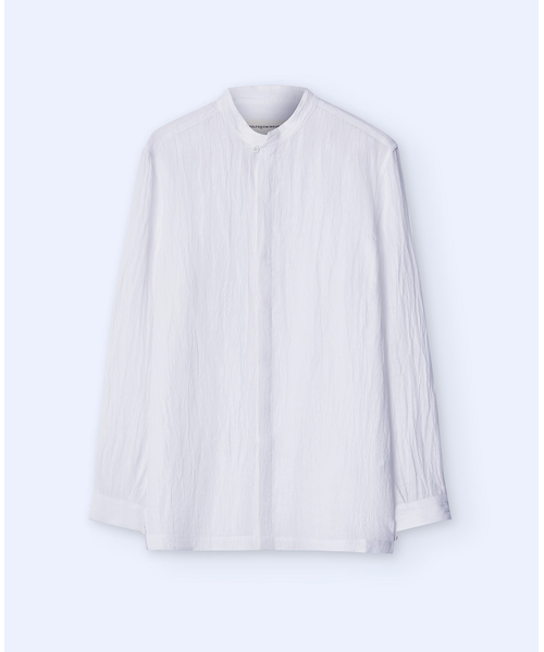eskandar リネン100% シャツ 麻 ホワイト オーバーサイズ シワ加工 eskandar リネン100% シャツ 麻 ホワイト オーバーサイズ シワ