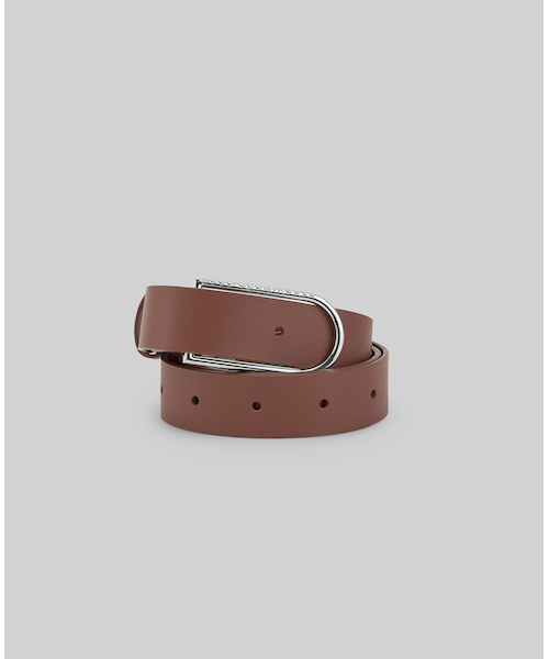 afb ブラウンレザーロゴベルト BUCKLE BELT（ベルト）｜AFB（エーエフビー）のファッション通販