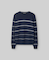 ネイビーブルーのストライプニット