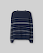 ネイビーブルーのストライプニット