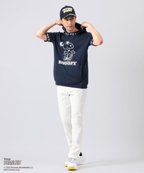 GOLF] Psychobunny × PEANUTSコラボ半袖 フーディ｜サイコバニーの