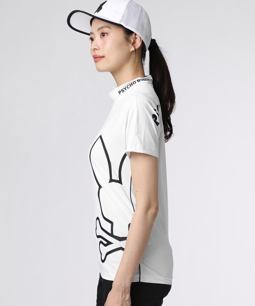 GOLF] [WOMEN] パイピング シルエットロゴ モックネックTシャツ