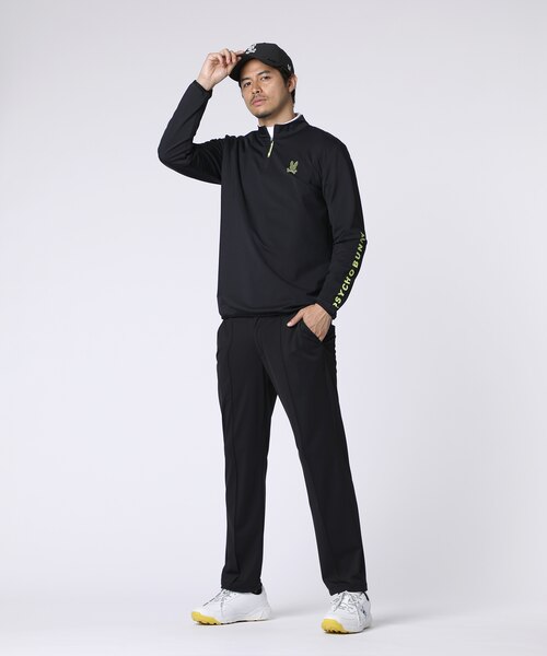 GOLF]ナイロンストレッチジャージ ハーフジップモックネック