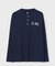 4BUNNY シルケットスムース ヘンリーネック 　ロングスリーブTシャツ