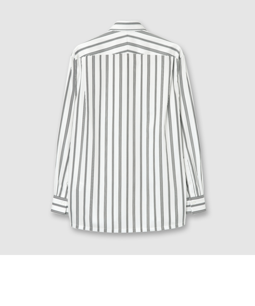 MONOTONE STRIPE FLY FRONT SHIRT｜ランバン・コレクションの